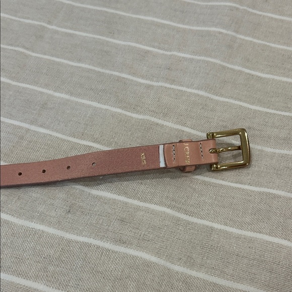 J. Crew Light Pink Leather Belt with Gold Buckle - Picture 2 of 5
